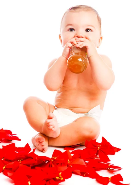Baby drinking — Stock Photo, Image
