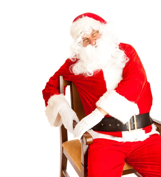 Santa i stol — Stockfoto