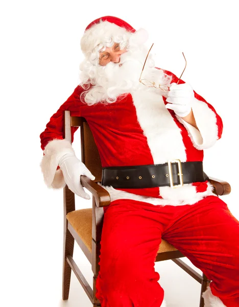 Weihnachtsmann im Stuhl — Stockfoto