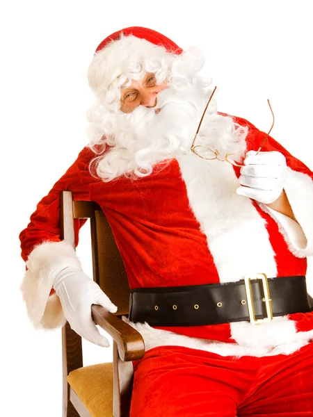 Santa w fotelu — Zdjęcie stockowe