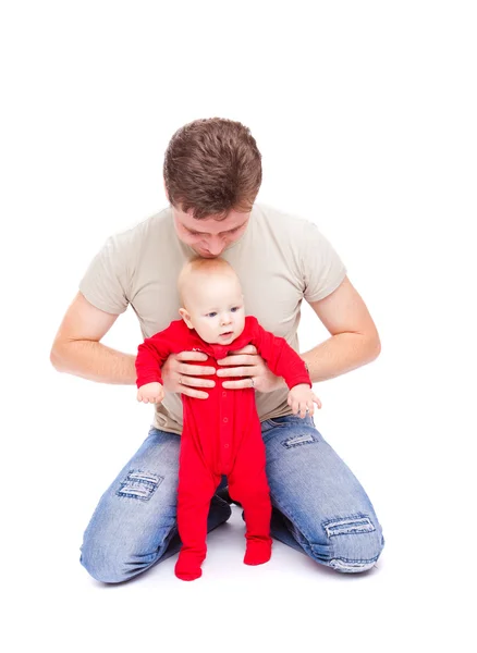 Glücklicher Vater und Baby — Stockfoto