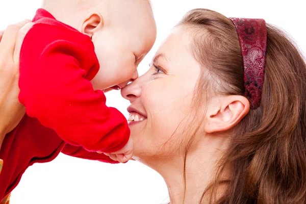 Smějící se matka a dítě — Stock fotografie