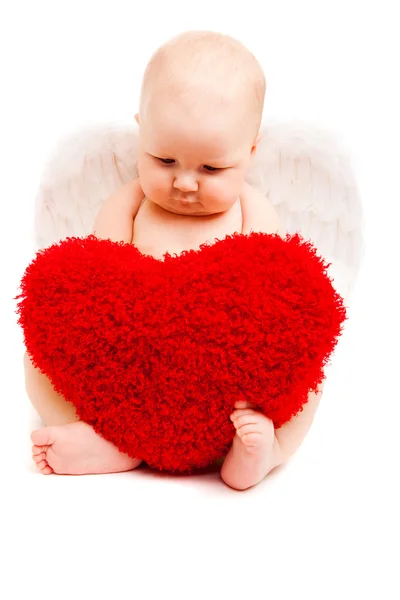 Angel with heart — Stock Photo, Image