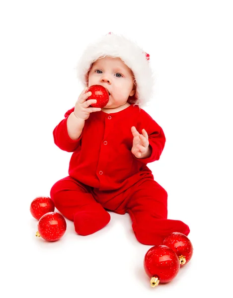 Bebê Santa jogando — Fotografia de Stock