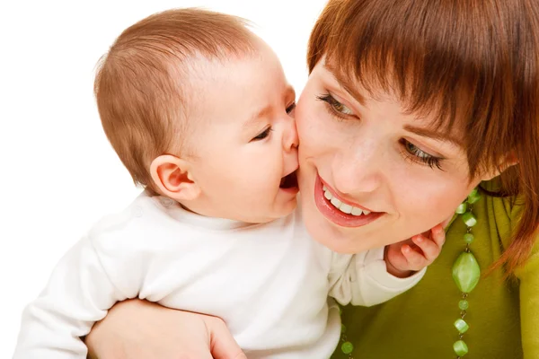 Baby kissing mother — Stock Photo, Image
