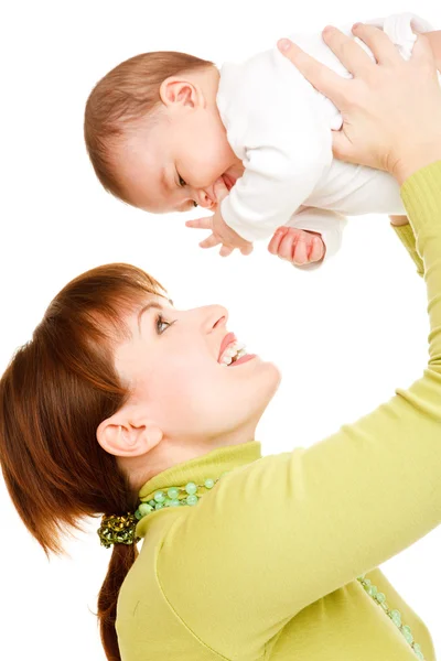 Smiling mother and baby — Stockfoto
