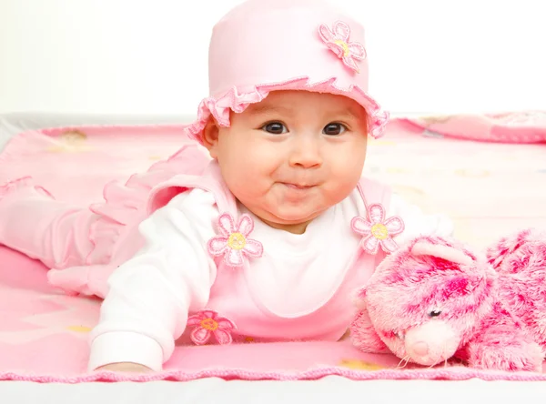 Bebê em rosa — Fotografia de Stock