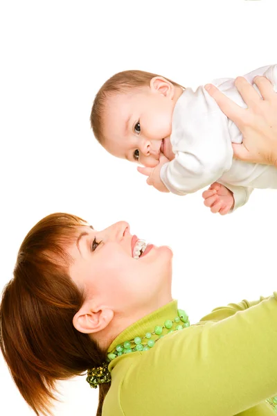 Feliz em segurar o bebê — Fotografia de Stock
