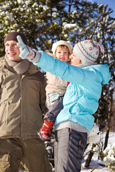 Family in winter day — Stock Photo, Image
