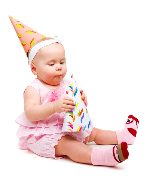 Girl in party hat — Stock Photo, Image