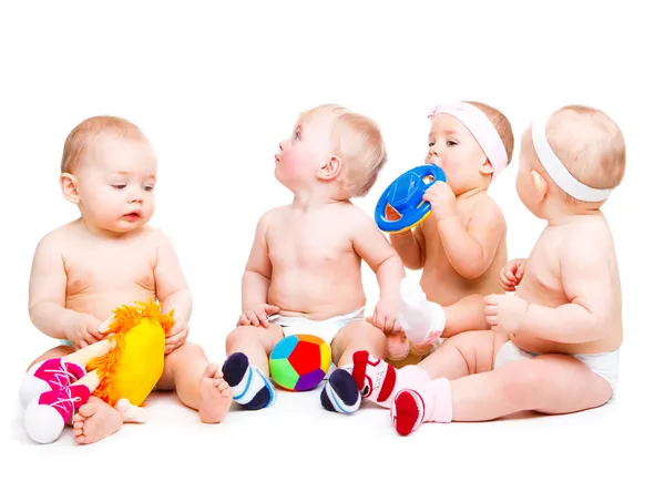 Toddlers in diapers — Stock Photo, Image