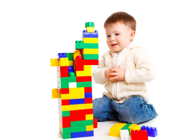 Toddler building — Stock Photo, Image