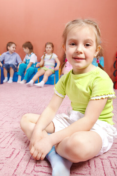 Girl and her friends