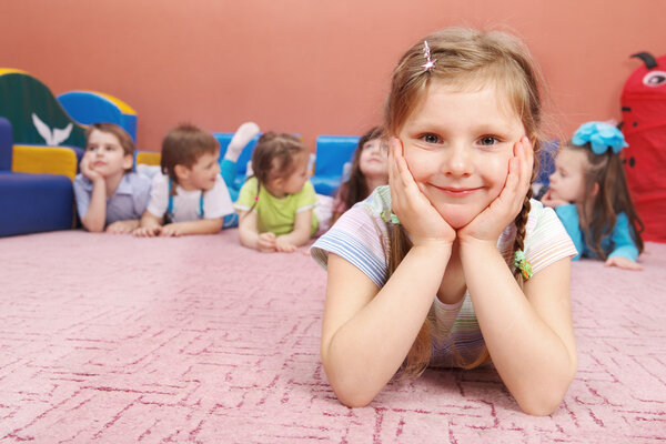 Girl and her friends