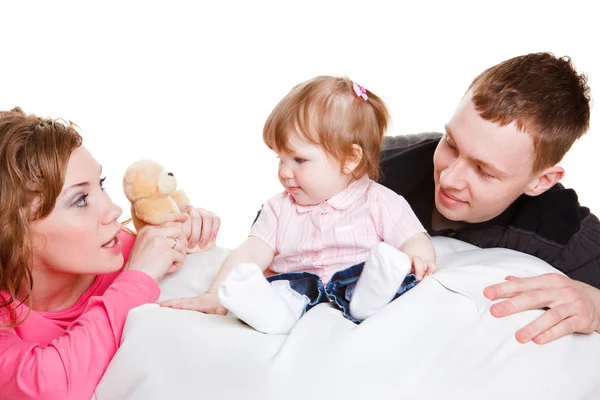 Parents playing with toddler — Stock Photo, Image