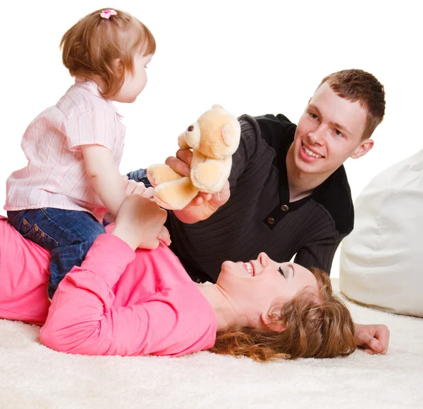 Parents playing with toddler — Stock Photo, Image