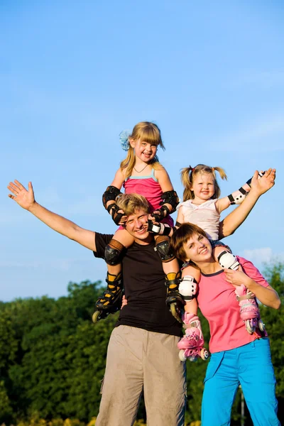 Happy parents with kids — Stock Photo, Image