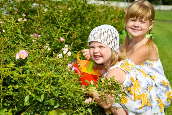 Kids in the garden — Stock Photo, Image