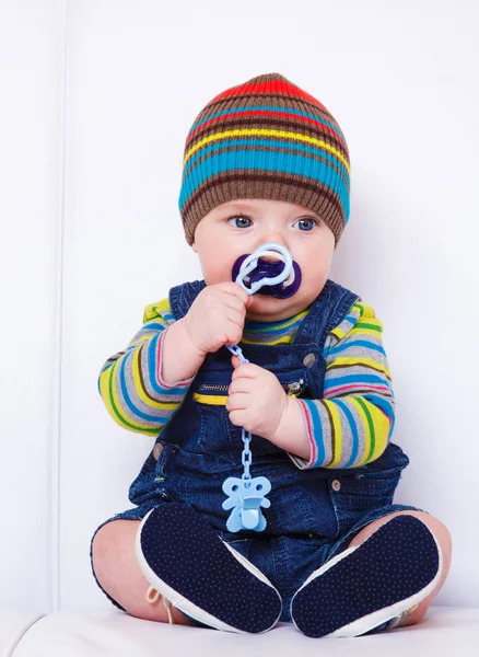 Baby with soother — Stock Photo, Image