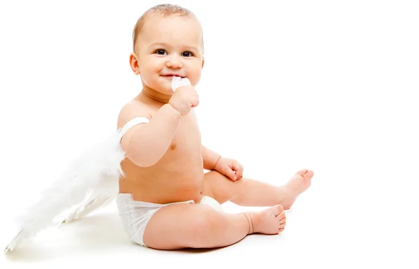 Sweet baby in diaper Royalty Free Stock Images