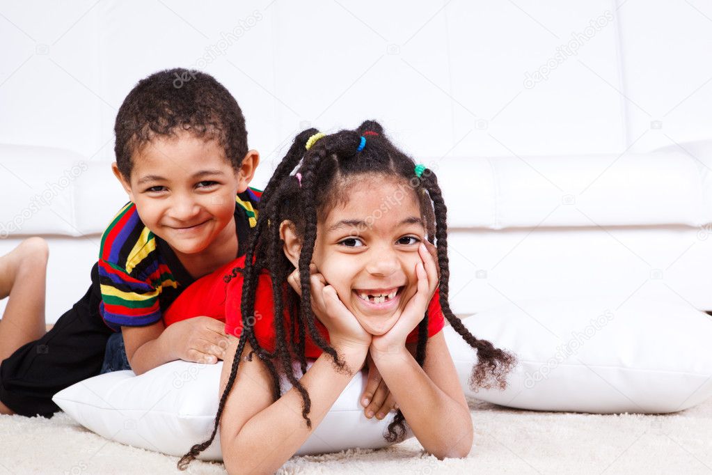 Two laughing children