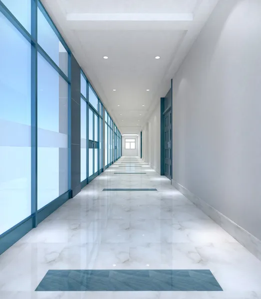 Biuro prosty korytarz — Zdjęcie stockowe