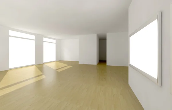 清除镶木地板的房间 — 图库照片