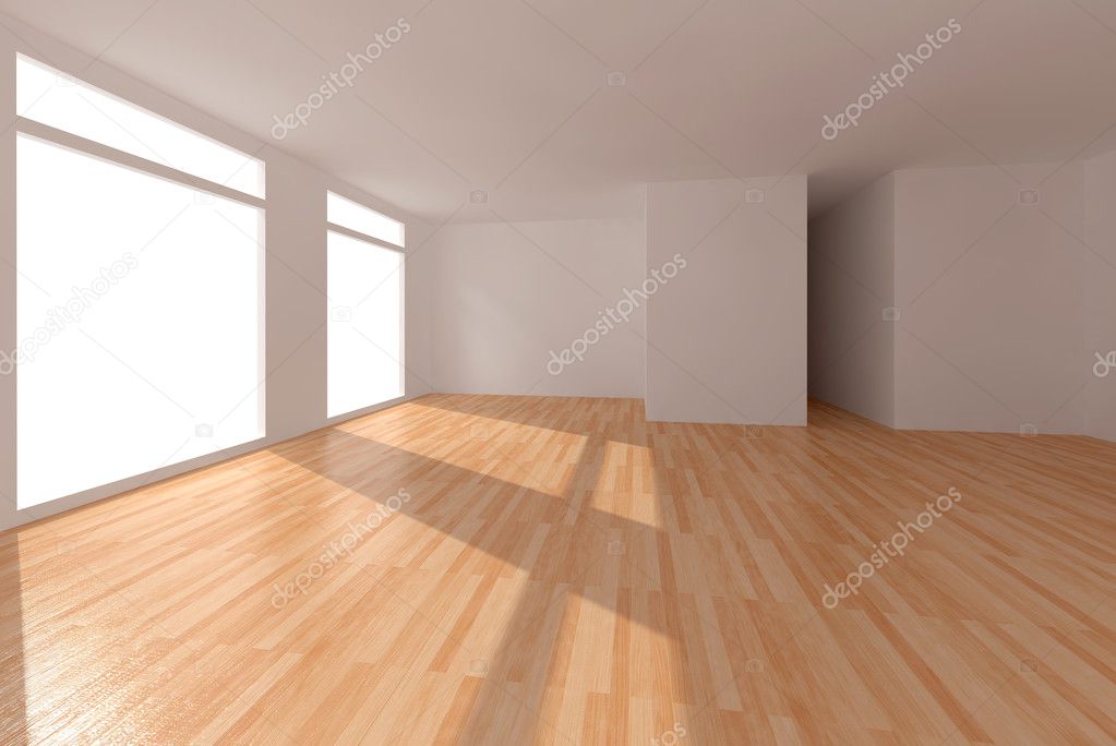 Clear room with parquet