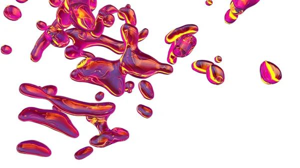 Gekleurde splash en druppels — Stockfoto