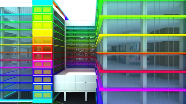 Färgade byggnad — Stockfoto