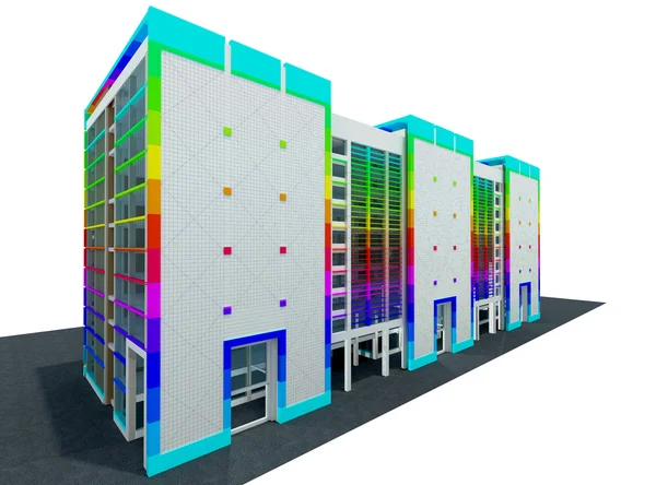 Färg byggnad — Stockfoto