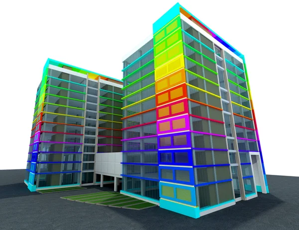 Färg byggnad — Stockfoto