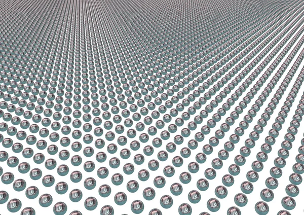 Esferas metálicas em fileiras — Fotografia de Stock