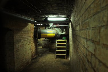 Dark basement of an old building clipart
