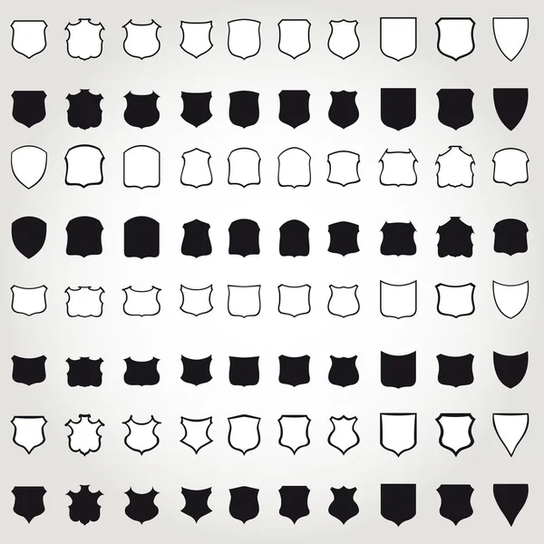 Shields for design. Black collection. — Stockfoto