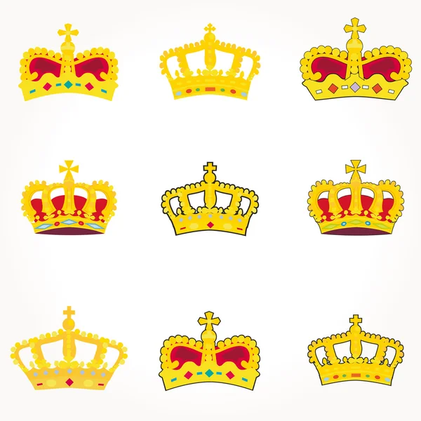 Conjunto de coronas reales — Foto de Stock