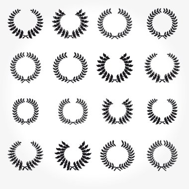  version. Set of laurel wreaths crown. clipart