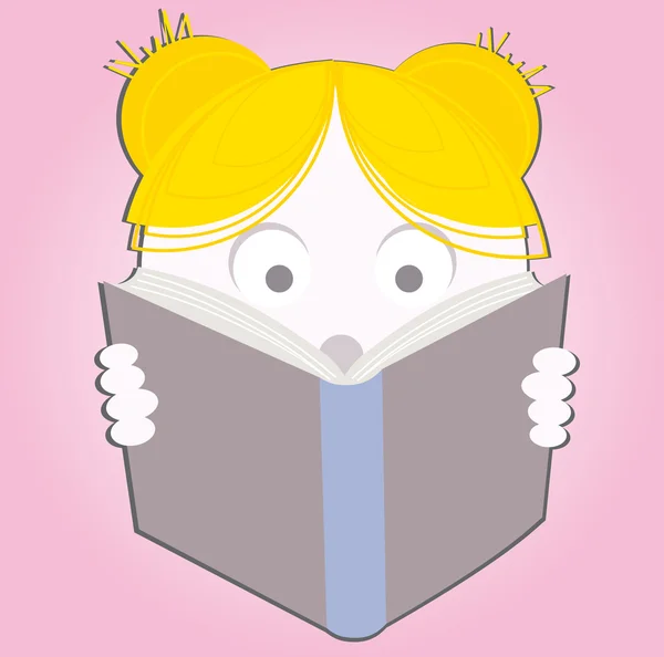 Pieni tyttö lukemassa kirjaa — kuvapankkivalokuva
