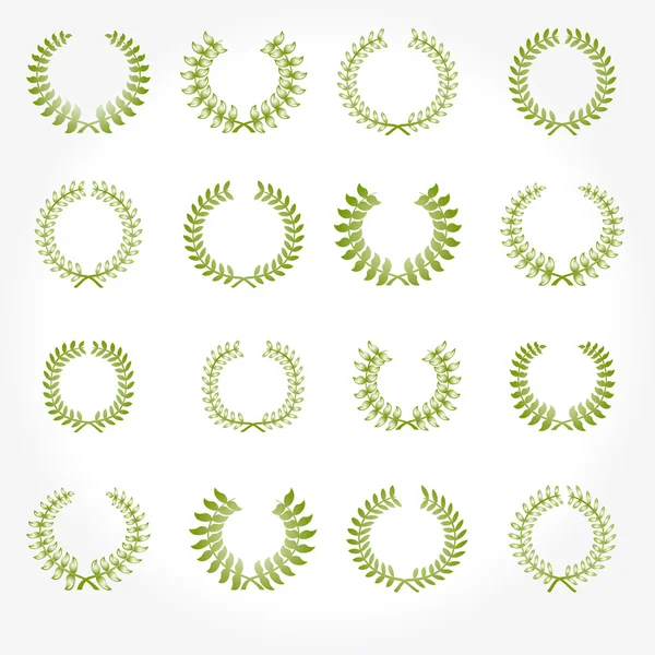 Version. Set of laurel wreaths crown. — Stock fotografie