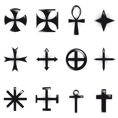 Set Crosses. various religious symbols