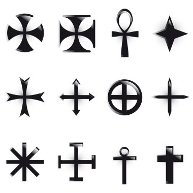 Set Crosses. various religious symbols clipart