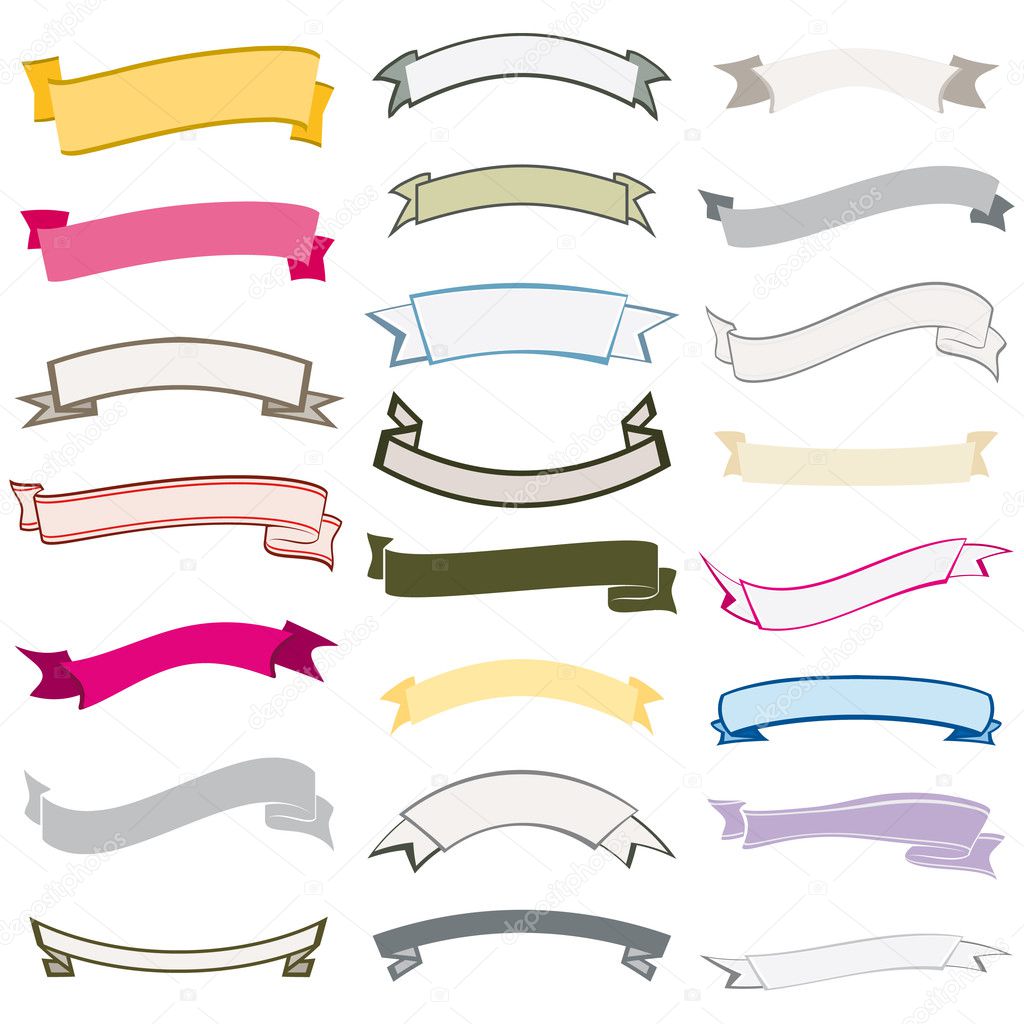 Set of design elements banners ribbons