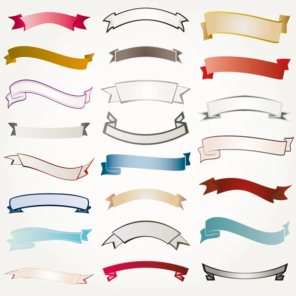 Set of design elements banners ribbons vector — Stock Vector