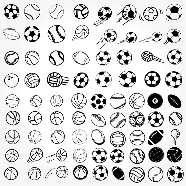 Bolas de deportes iconos símbolos — Foto de Stock
