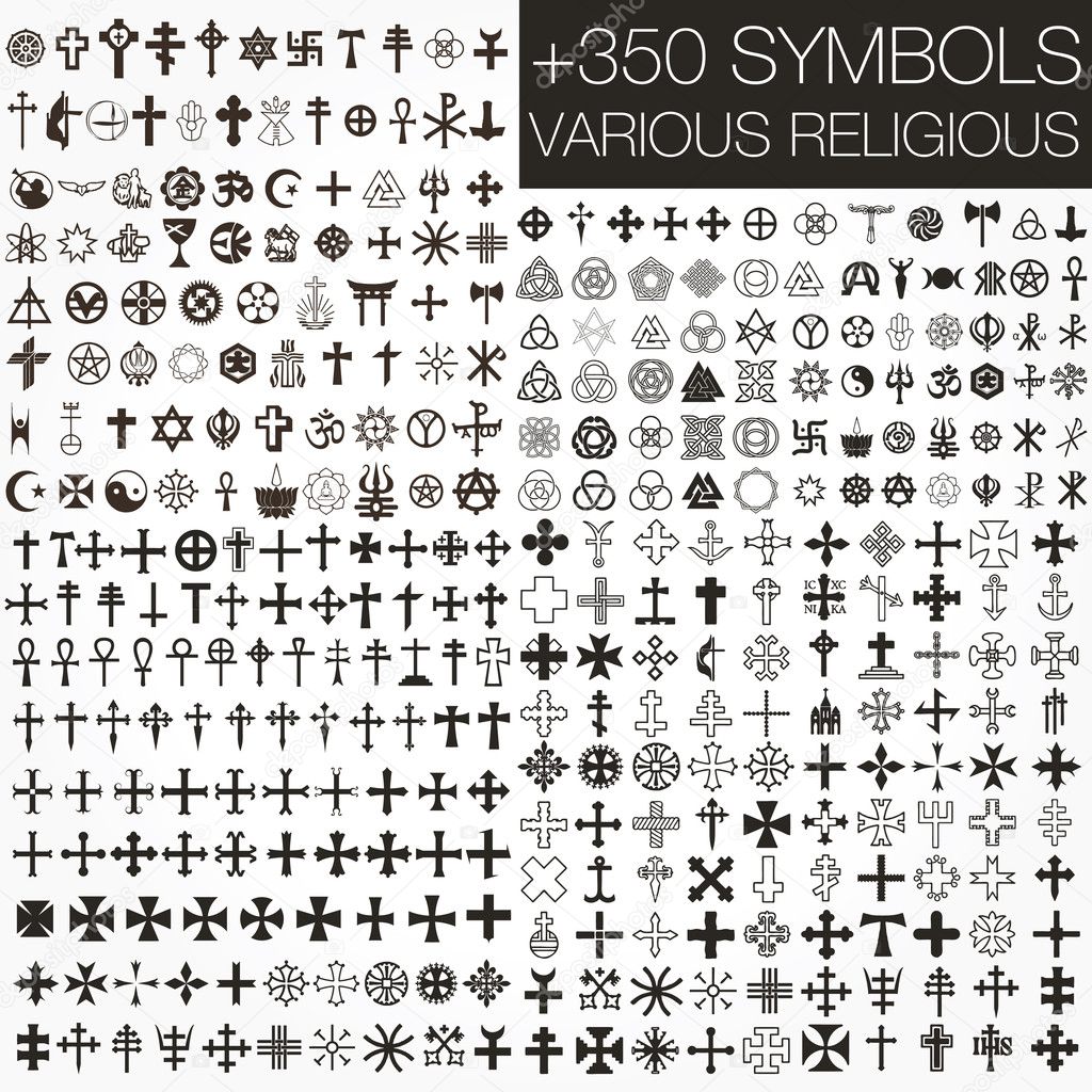 350. various religious symbols