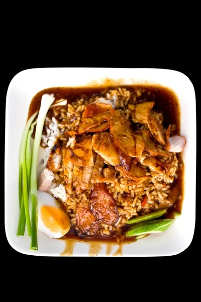Рис з смажена свинина, тайському стилі — стокове фото