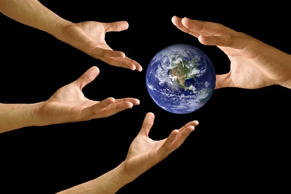 Big Hand, um die Welt zu teilen, Konzept — Stockfoto