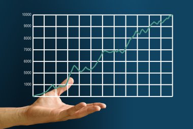 Hand carry the stock exchange's statistic graph clipart