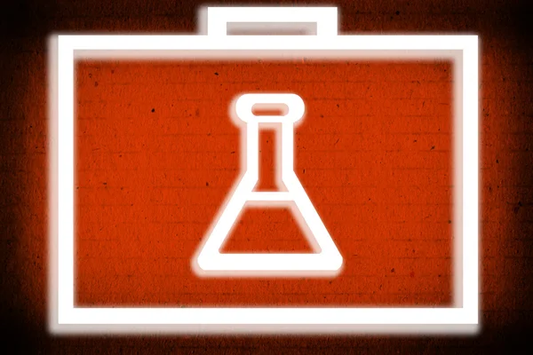 Chemistry for healing symbol on red paper background — Stock Photo, Image