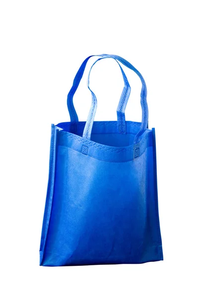 白地に青い布紙バッグ — ストック写真